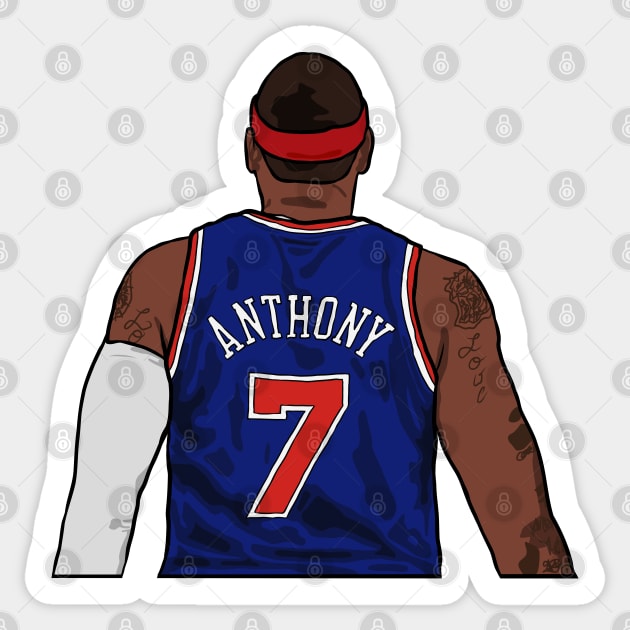 Carmelo Anthony Back-To Sticker by rattraptees